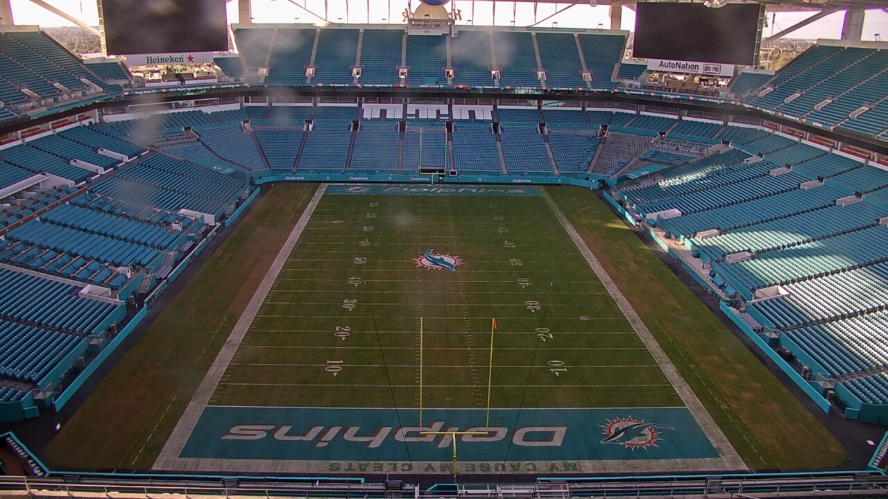 Thumbnail for current weather camera view from Hard Rock Stadium (east lot) in Miami Gardens, Florida