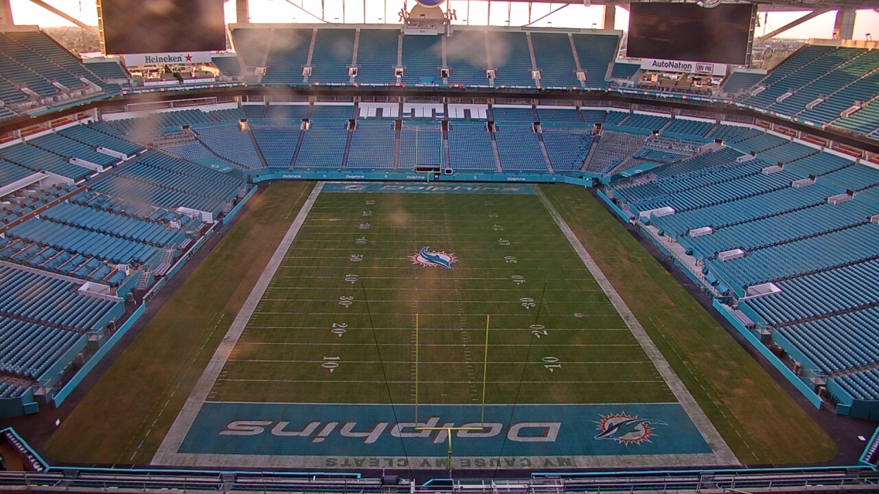 Thumbnail for current weather camera view from Hard Rock Stadium (east lot) in Miami Gardens, Florida