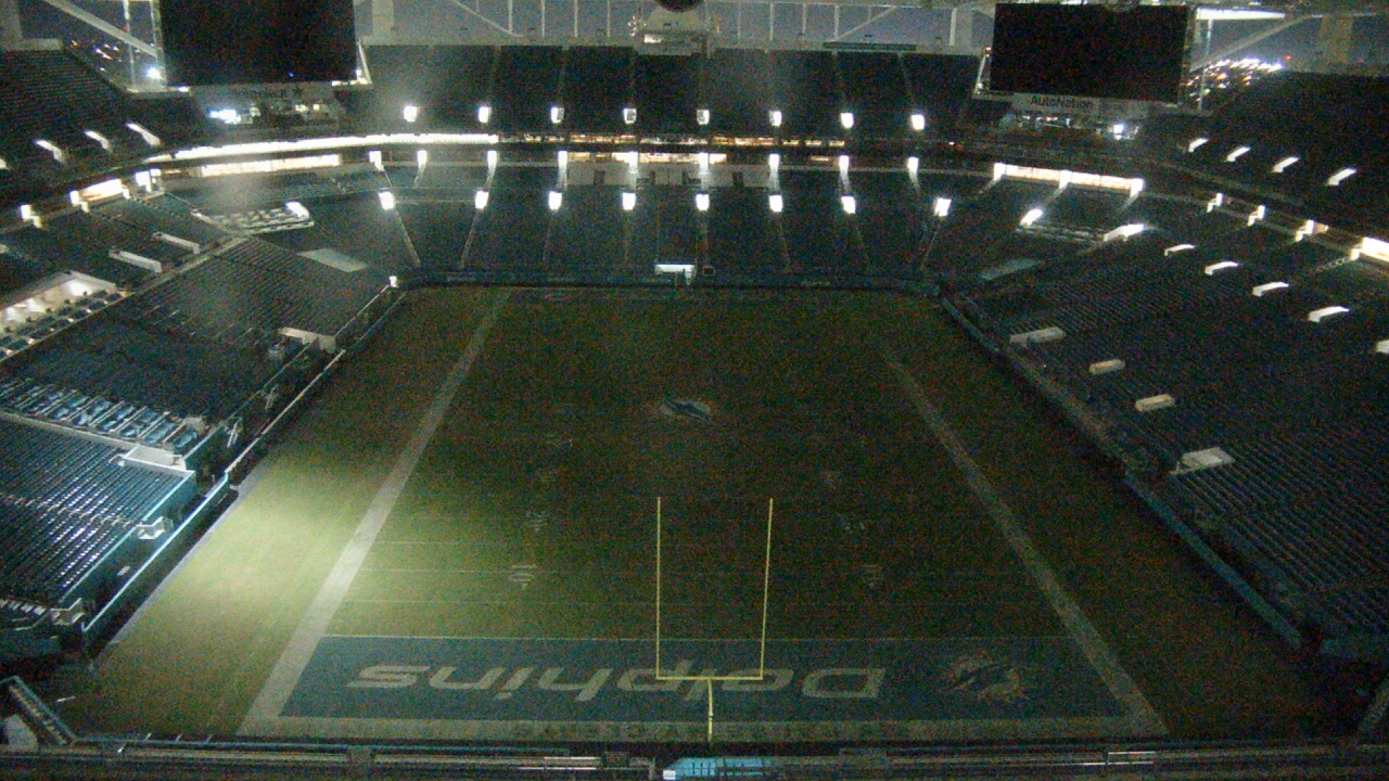 Thumbnail for current weather camera view from Hard Rock Stadium (east lot) in Miami Gardens, Florida