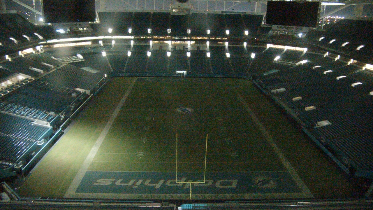 Thumbnail for current weather camera view from Hard Rock Stadium (east lot) in Miami Gardens, Florida