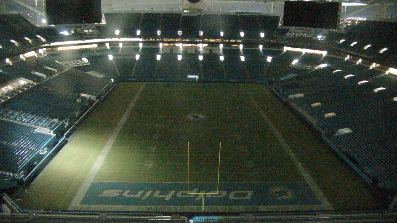 Thumbnail for current weather camera view from Hard Rock Stadium (east lot) in Miami Gardens, Florida