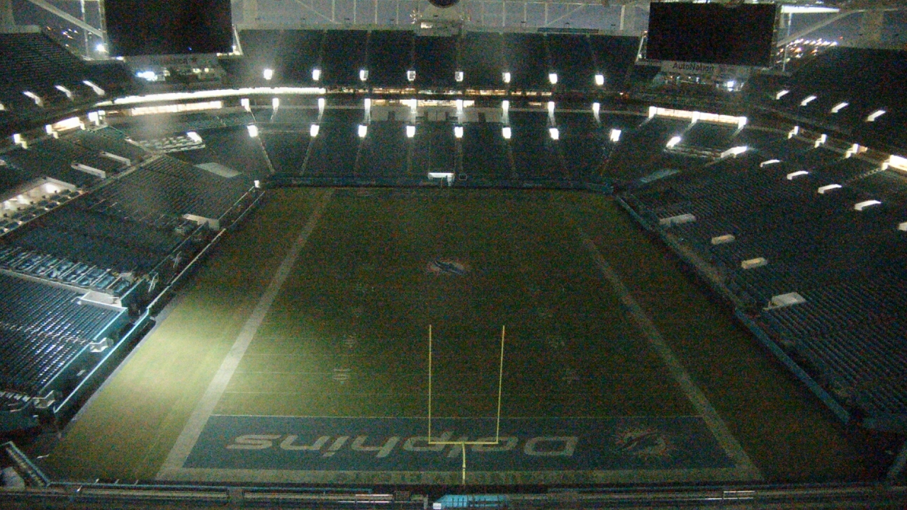 Thumbnail for current weather camera view from Hard Rock Stadium (east lot) in Miami Gardens, Florida