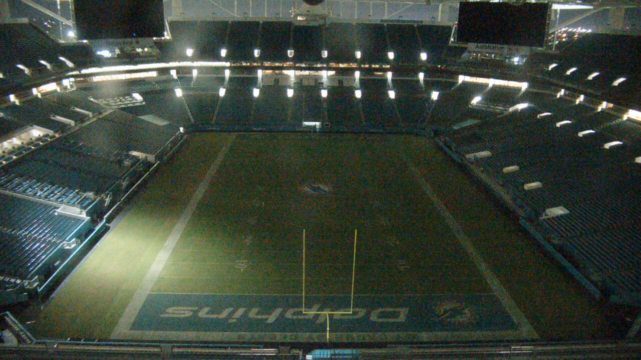 Thumbnail for current weather camera view from Hard Rock Stadium (east lot) in Miami Gardens, Florida