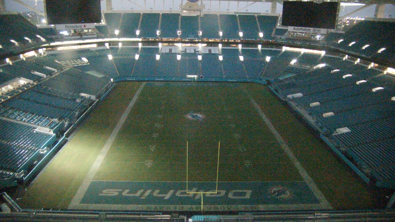 Thumbnail for current weather camera view from Hard Rock Stadium (east lot) in Miami Gardens, Florida