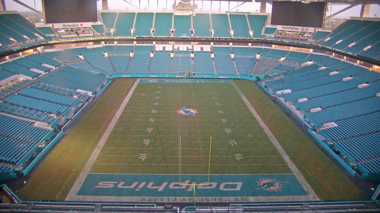 Thumbnail for current weather camera view from Hard Rock Stadium (east lot) in Miami Gardens, Florida