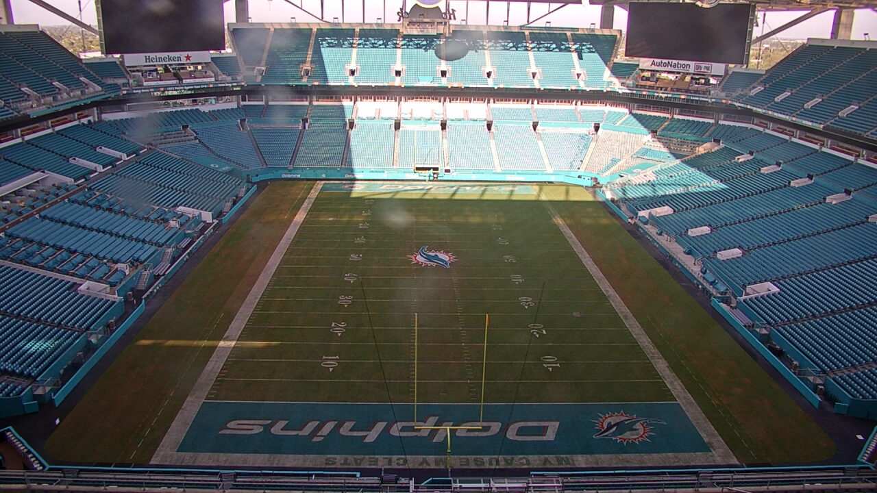 Thumbnail for current weather camera view from Hard Rock Stadium (east lot) in Miami Gardens, Florida