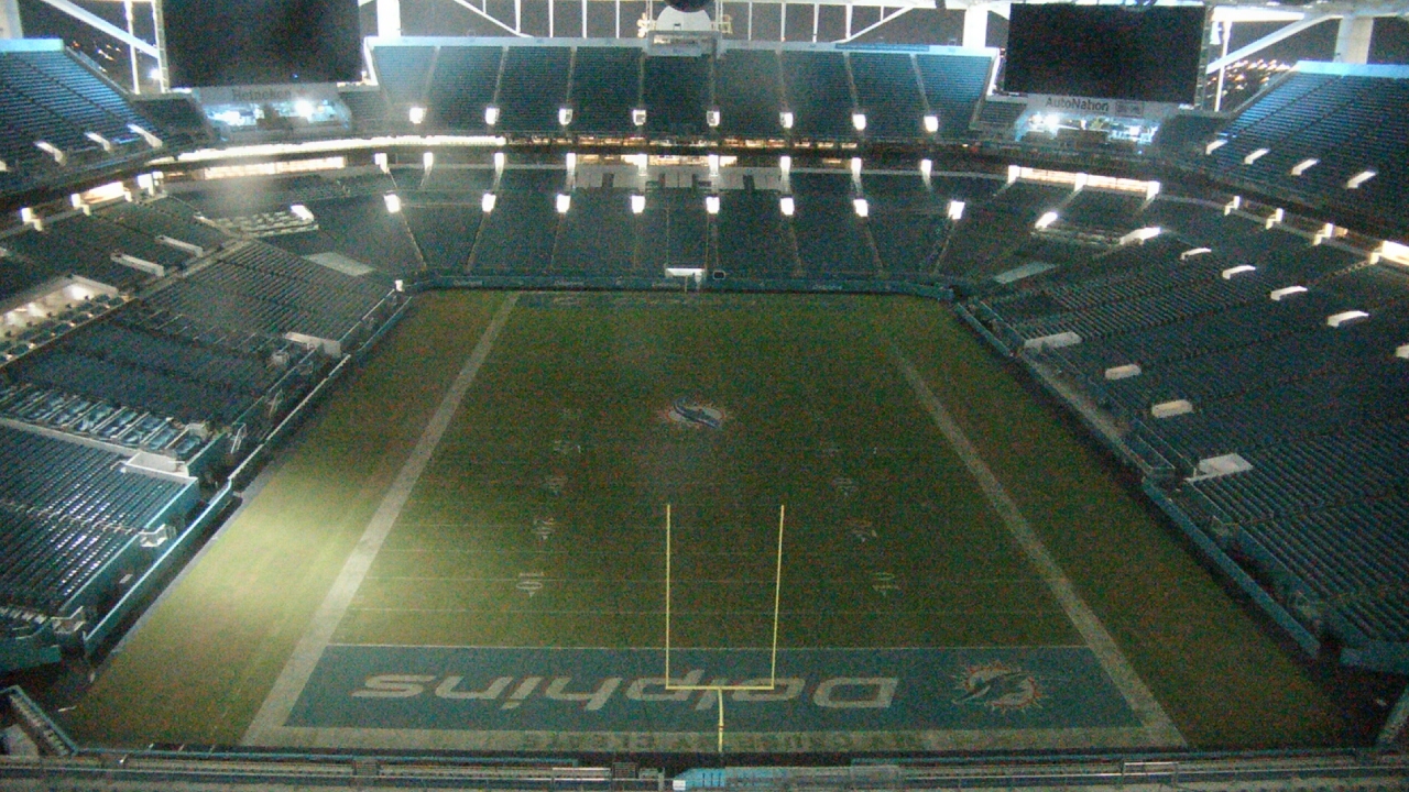Thumbnail for current weather camera view from Hard Rock Stadium (east lot) in Miami Gardens, Florida