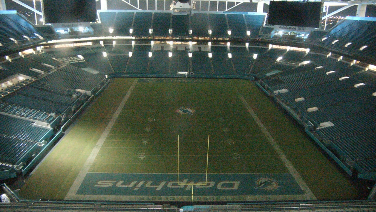 Thumbnail for current weather camera view from Hard Rock Stadium (east lot) in Miami Gardens, Florida