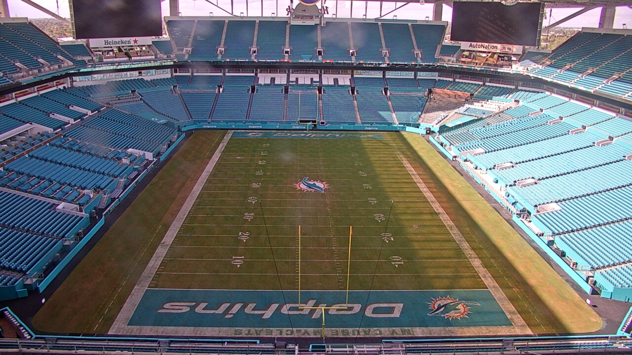 Thumbnail for current weather camera view from Hard Rock Stadium (east lot) in Miami Gardens, Florida