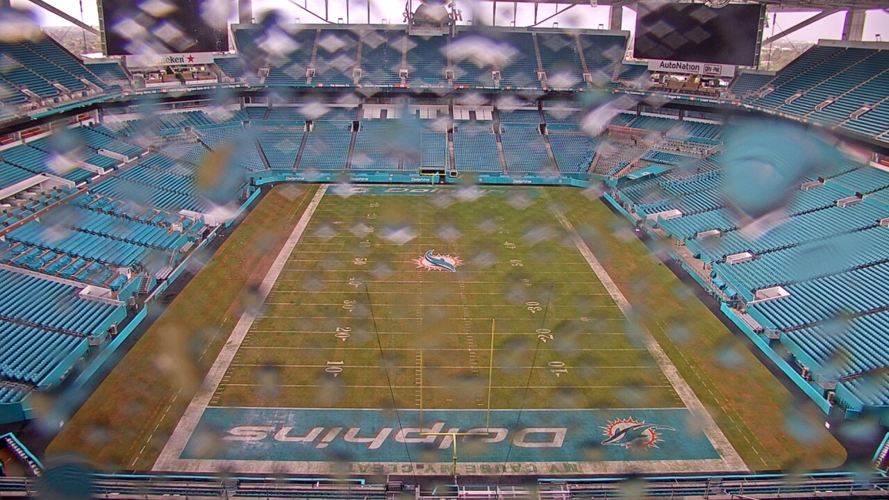 Thumbnail for current weather camera view from Hard Rock Stadium (east lot) in Miami Gardens, Florida