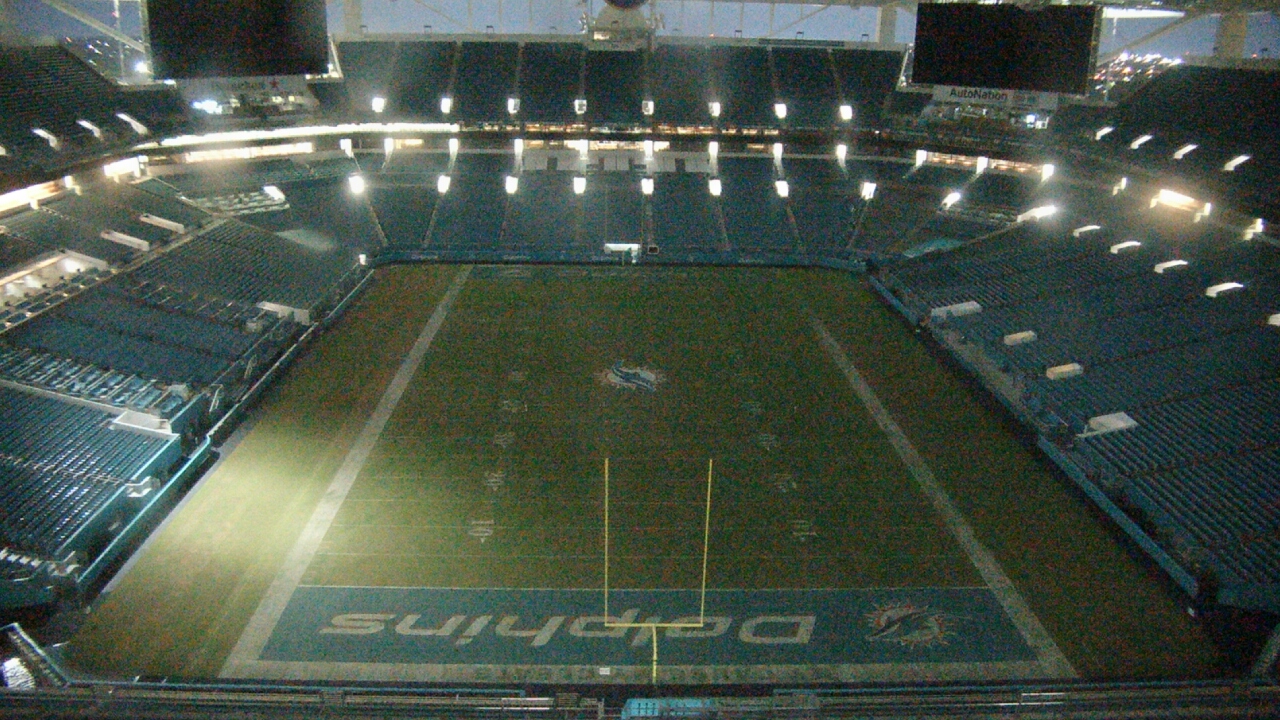 Thumbnail for current weather camera view from Hard Rock Stadium (east lot) in Miami Gardens, Florida