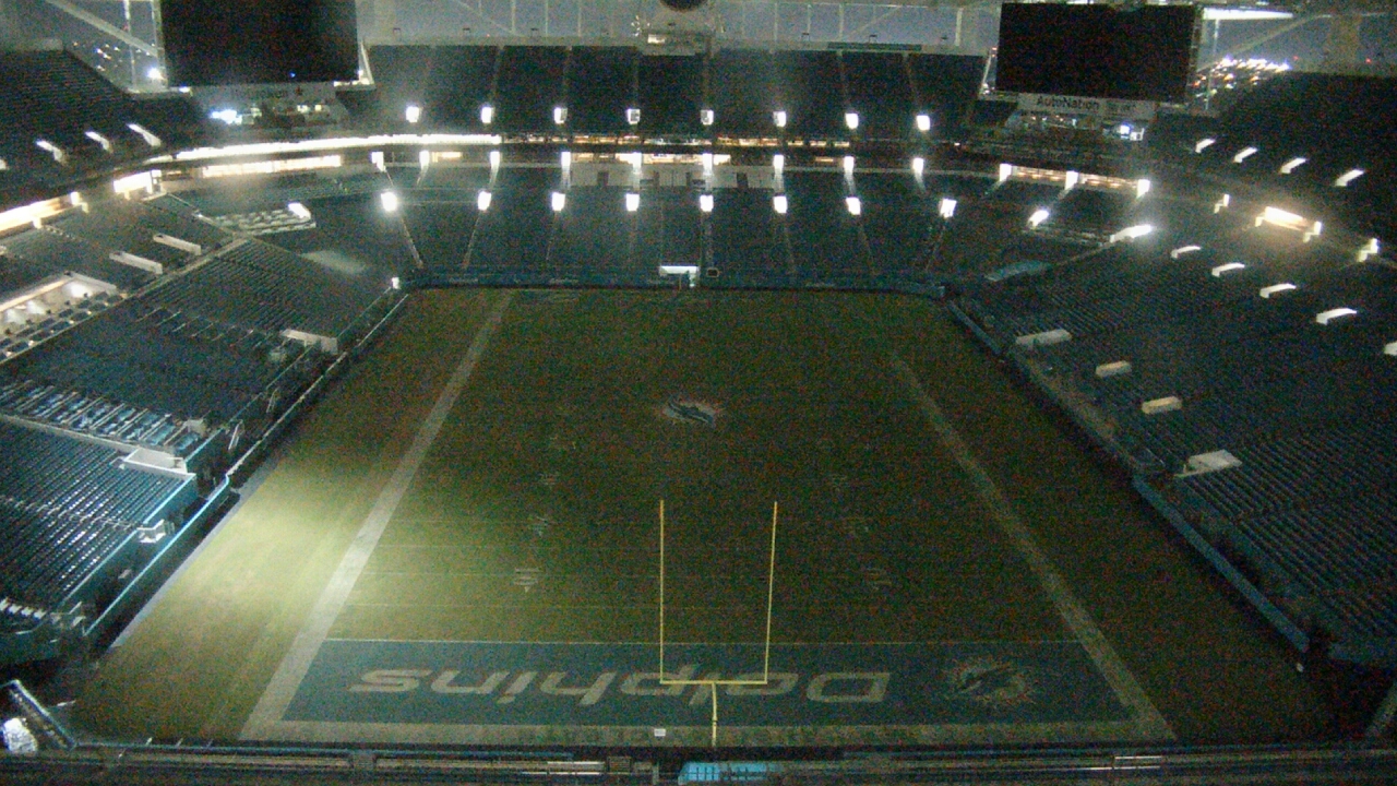 Thumbnail for current weather camera view from Hard Rock Stadium (east lot) in Miami Gardens, Florida