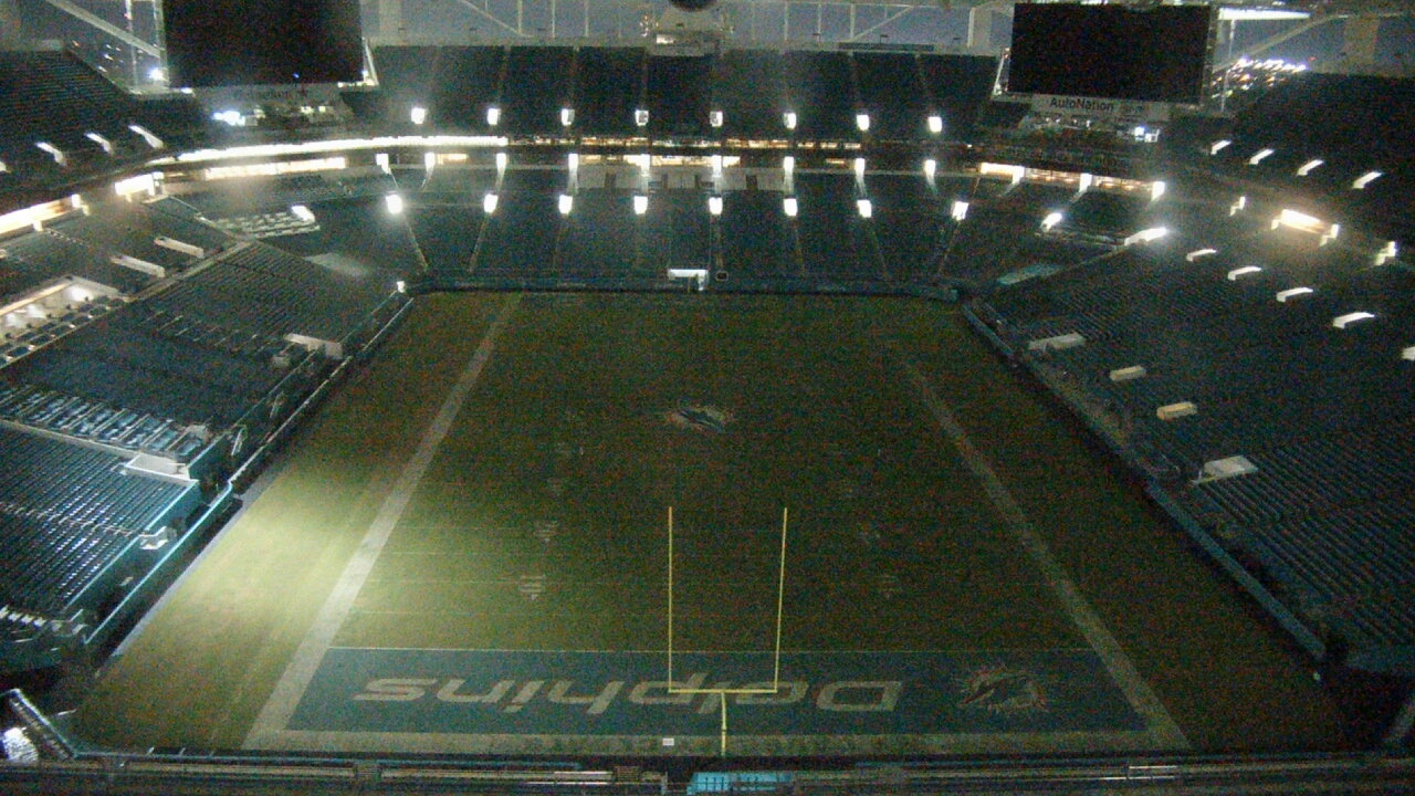 Thumbnail for current weather camera view from Hard Rock Stadium (east lot) in Miami Gardens, Florida