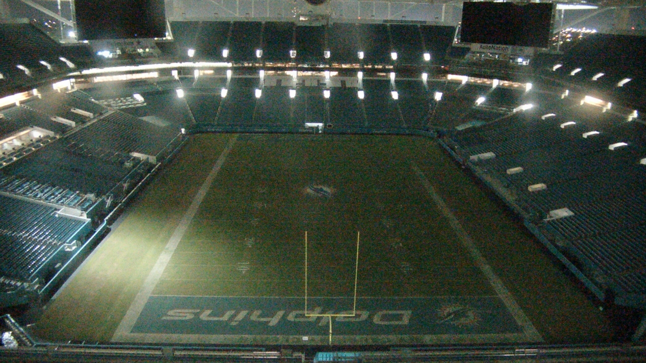 Thumbnail for current weather camera view from Hard Rock Stadium (east lot) in Miami Gardens, Florida