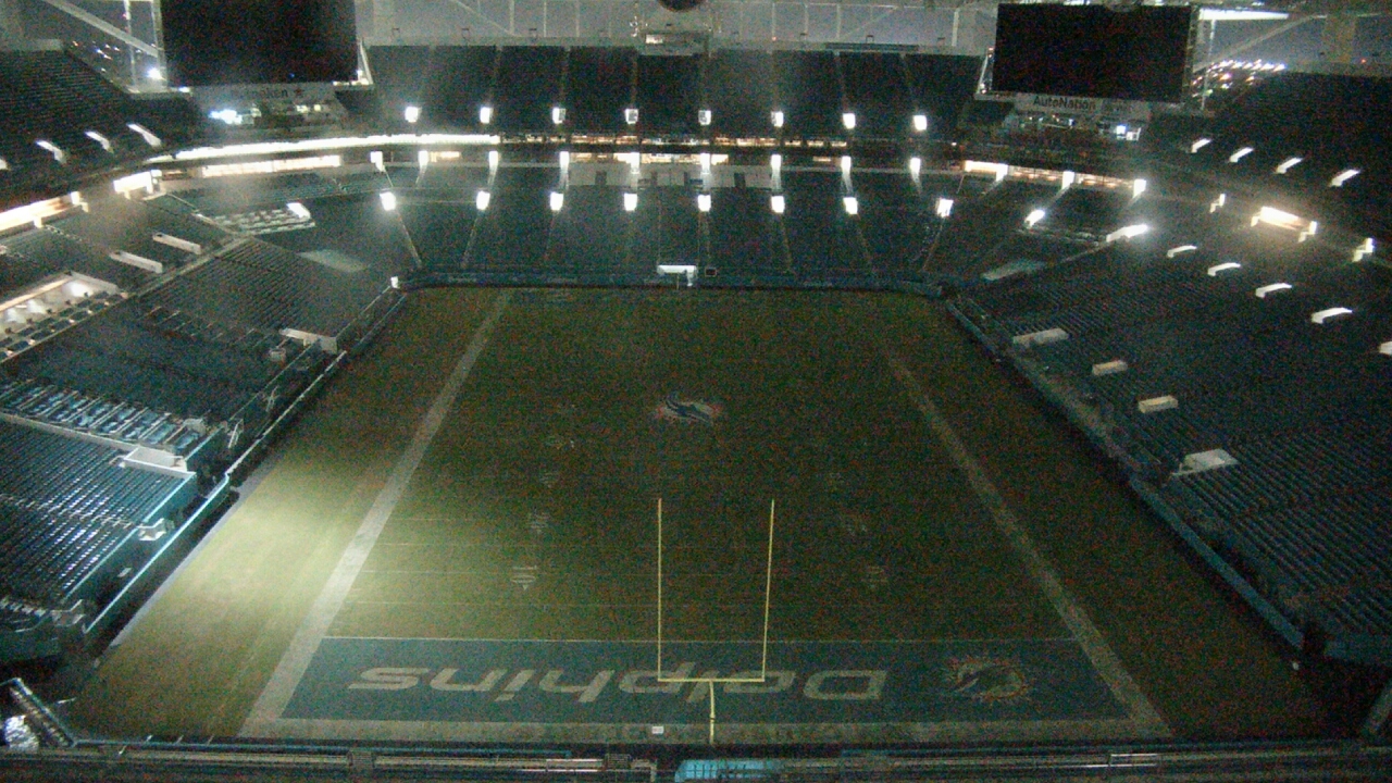 Thumbnail for current weather camera view from Hard Rock Stadium (east lot) in Miami Gardens, Florida