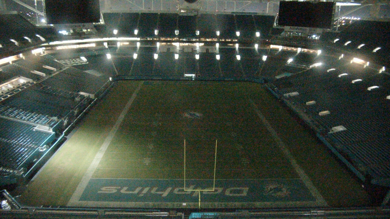 Thumbnail for current weather camera view from Hard Rock Stadium (east lot) in Miami Gardens, Florida