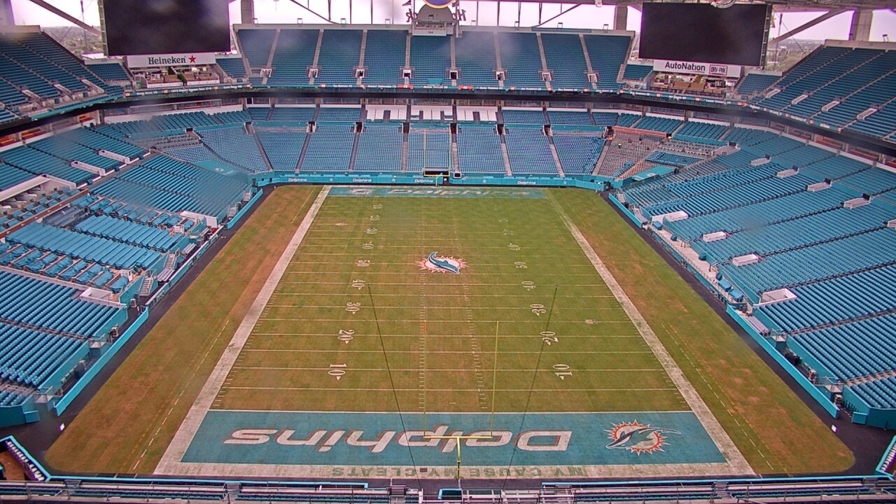 Thumbnail for current weather camera view from Hard Rock Stadium (east lot) in Miami Gardens, Florida