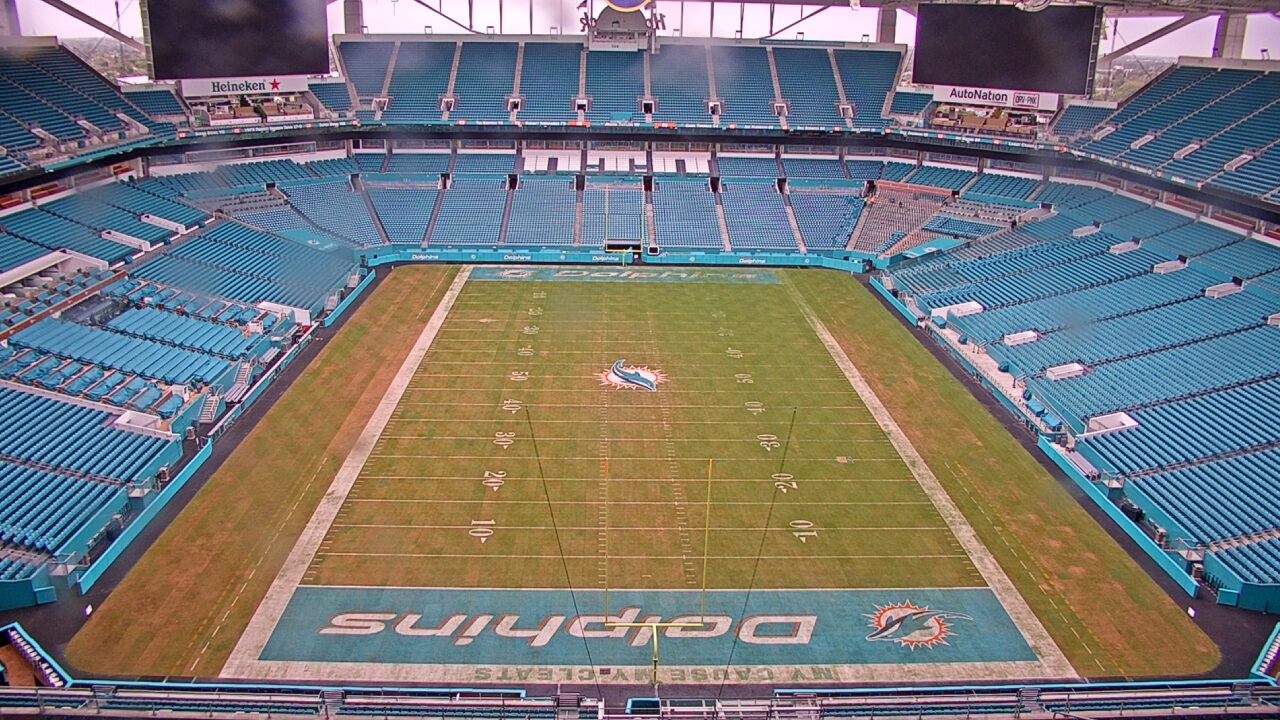 Thumbnail for current weather camera view from Hard Rock Stadium (east lot) in Miami Gardens, Florida