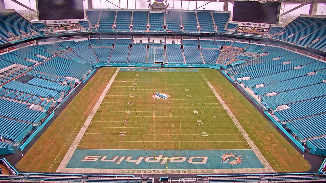 Thumbnail for current weather camera view from Hard Rock Stadium (east lot) in Miami Gardens, Florida