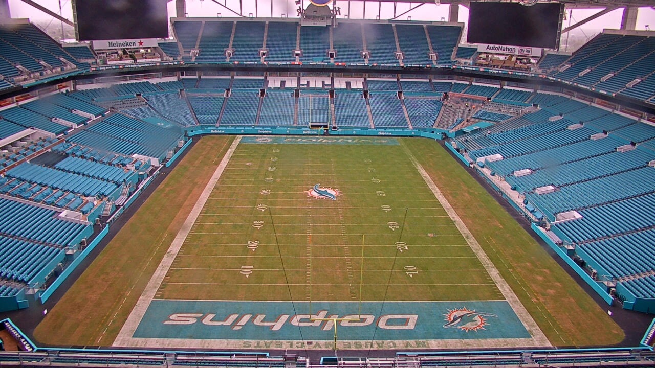 Thumbnail for current weather camera view from Hard Rock Stadium (east lot) in Miami Gardens, Florida