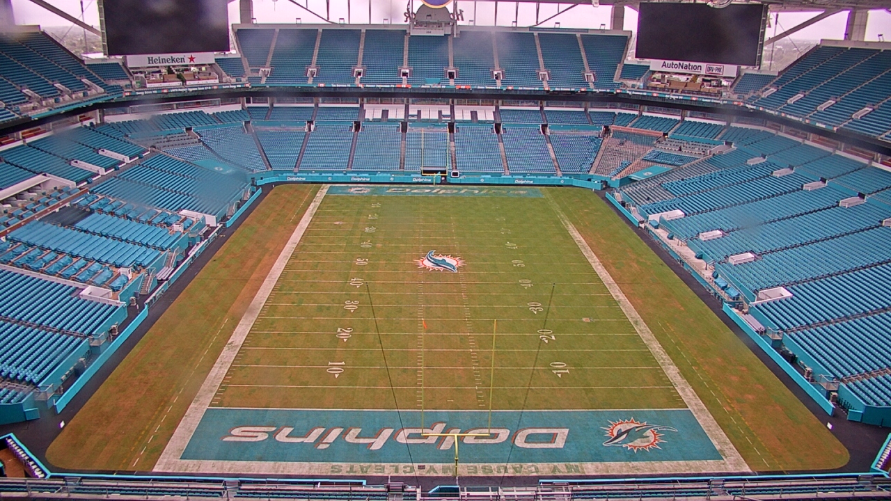 Thumbnail for current weather camera view from Hard Rock Stadium (east lot) in Miami Gardens, Florida