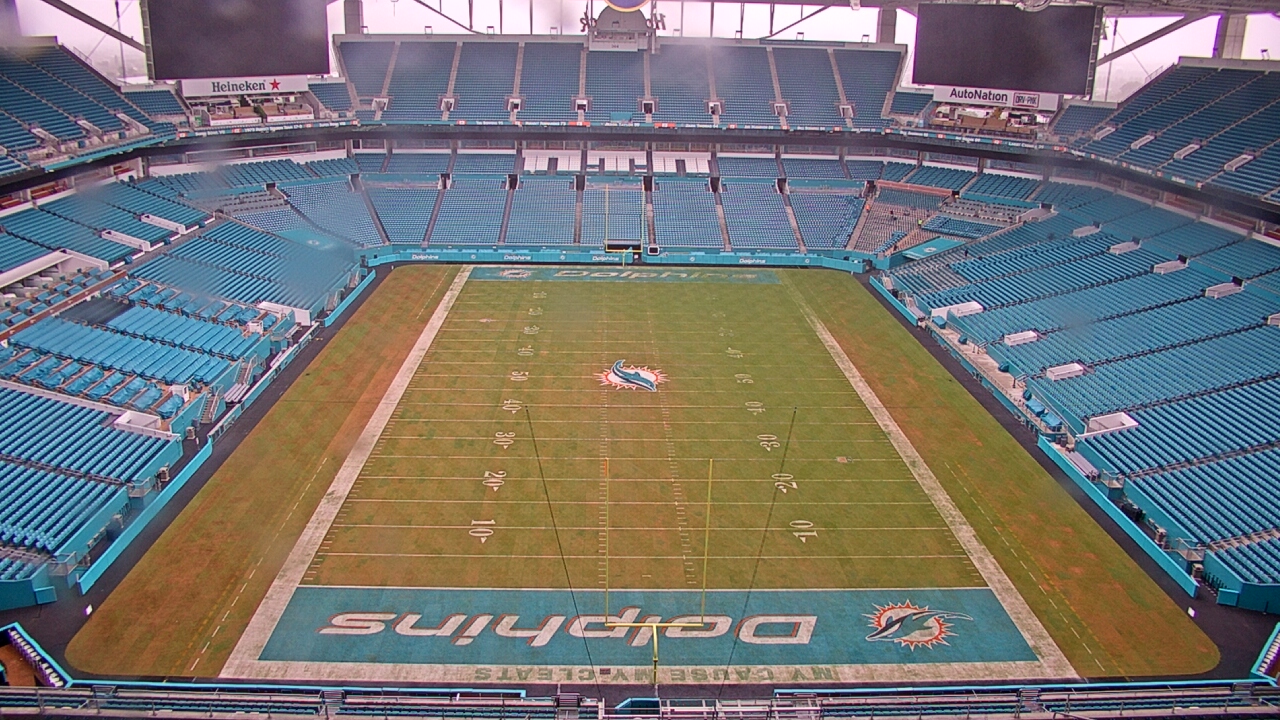 Thumbnail for current weather camera view from Hard Rock Stadium (east lot) in Miami Gardens, Florida