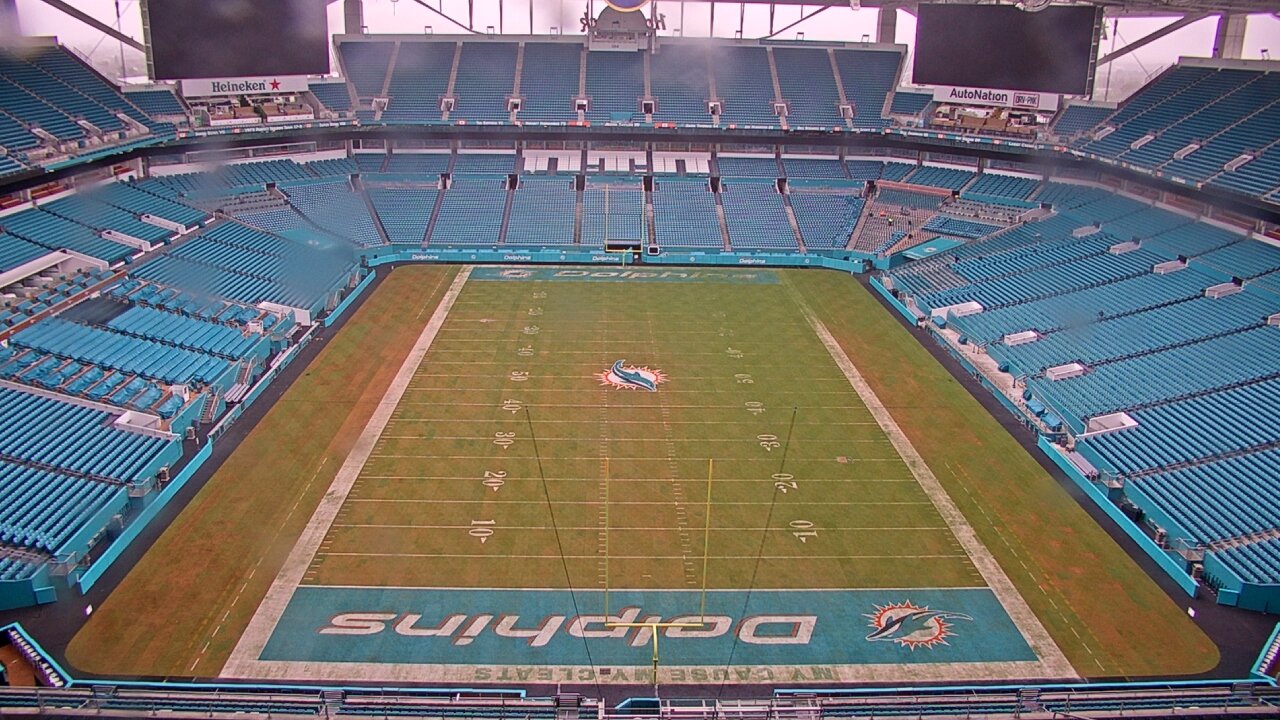 Thumbnail for current weather camera view from Hard Rock Stadium (east lot) in Miami Gardens, Florida