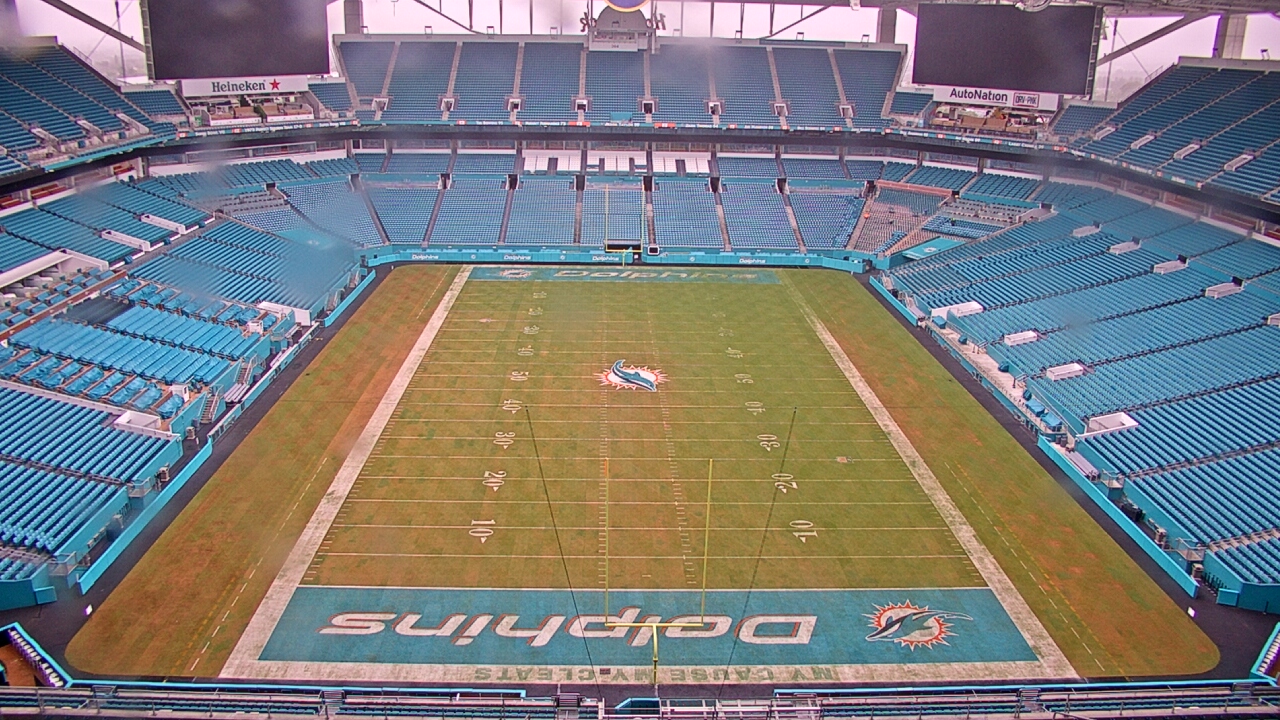 Thumbnail for current weather camera view from Hard Rock Stadium (east lot) in Miami Gardens, Florida