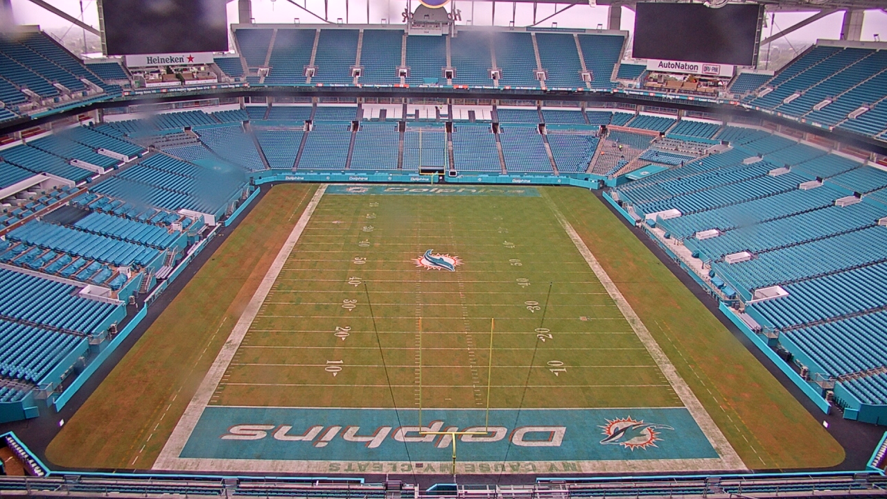 Thumbnail for current weather camera view from Hard Rock Stadium (east lot) in Miami Gardens, Florida