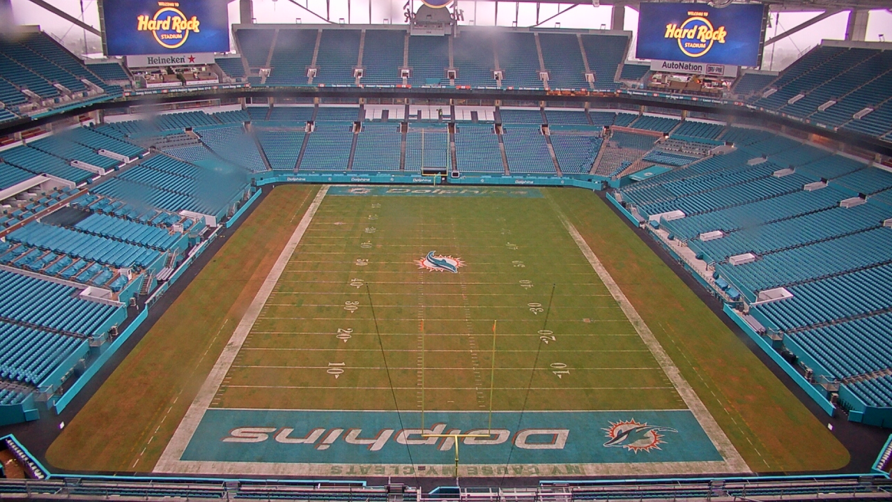 Thumbnail for current weather camera view from Hard Rock Stadium (east lot) in Miami Gardens, Florida