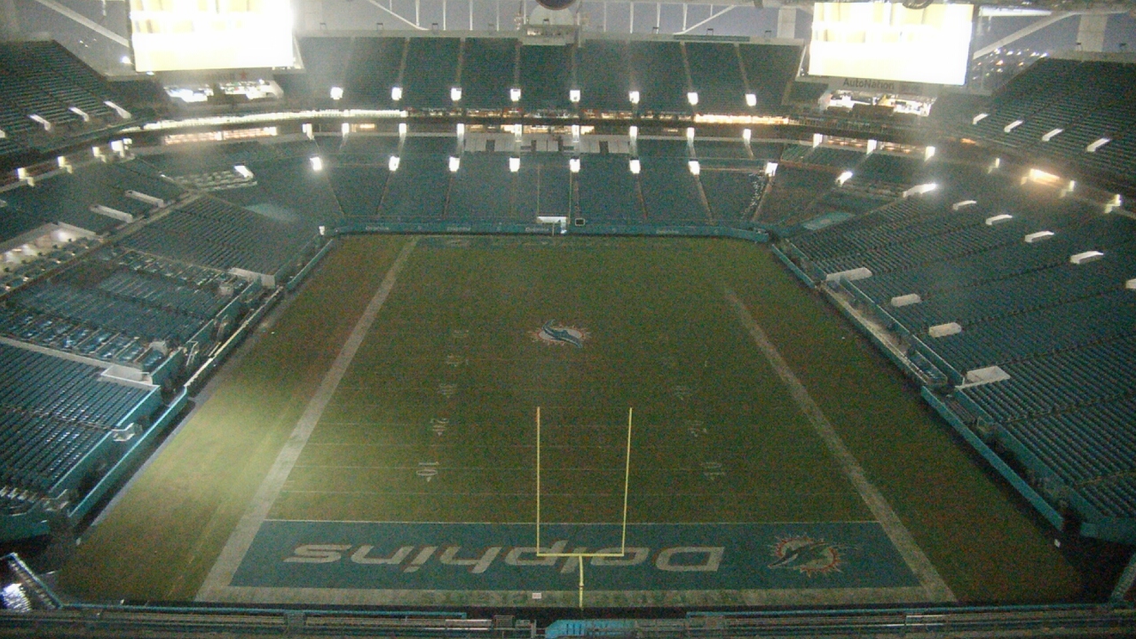 Thumbnail for current weather camera view from Hard Rock Stadium (east lot) in Miami Gardens, Florida