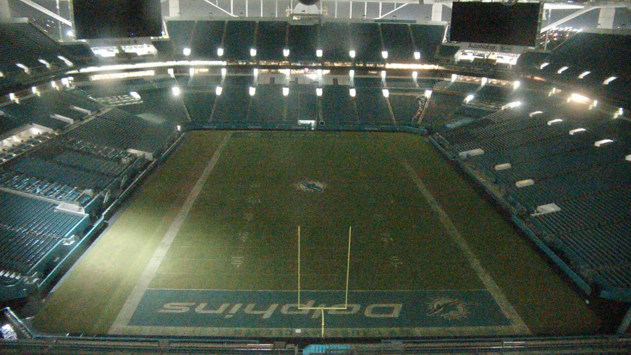 Thumbnail for current weather camera view from Hard Rock Stadium (east lot) in Miami Gardens, Florida