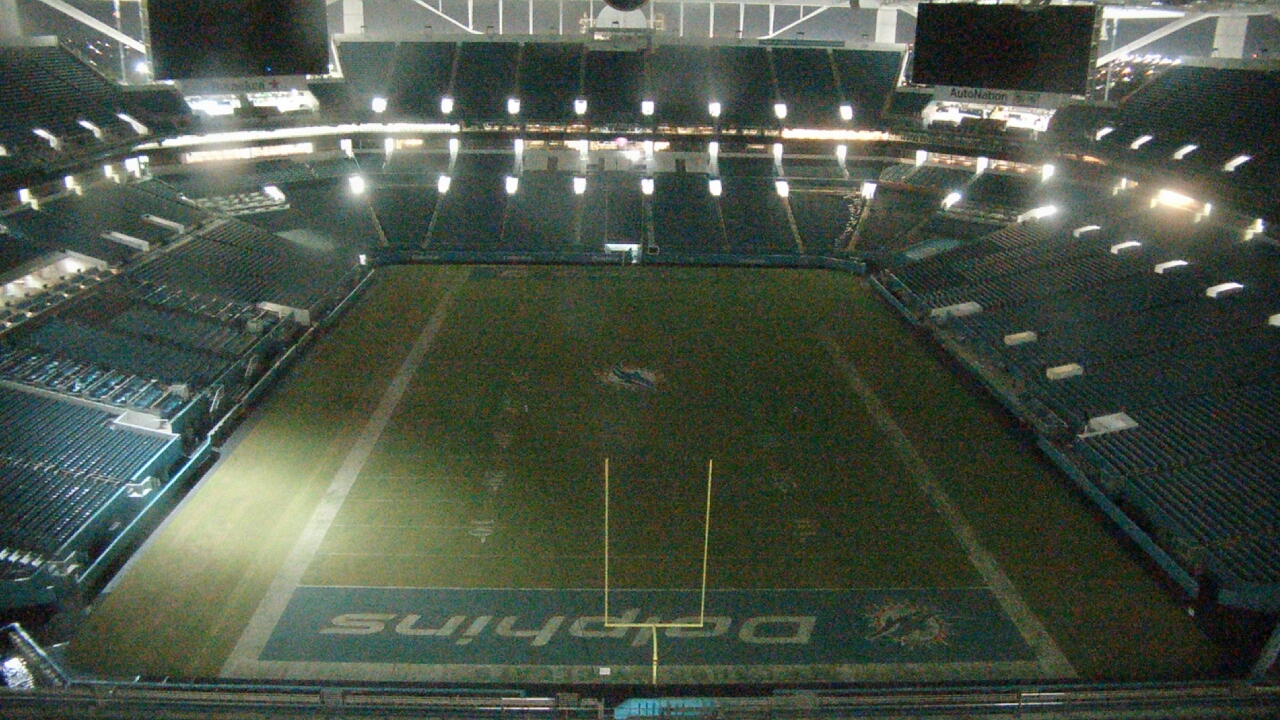 Thumbnail for current weather camera view from Hard Rock Stadium (east lot) in Miami Gardens, Florida