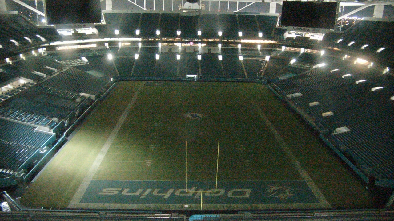 Thumbnail for current weather camera view from Hard Rock Stadium (east lot) in Miami Gardens, Florida