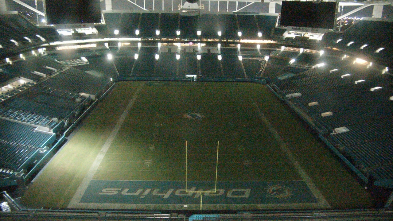 Thumbnail for current weather camera view from Hard Rock Stadium (east lot) in Miami Gardens, Florida