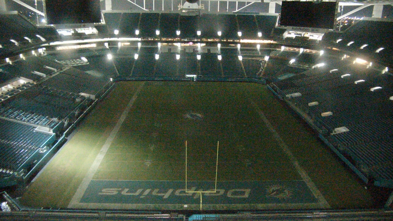 Thumbnail for current weather camera view from Hard Rock Stadium (east lot) in Miami Gardens, Florida