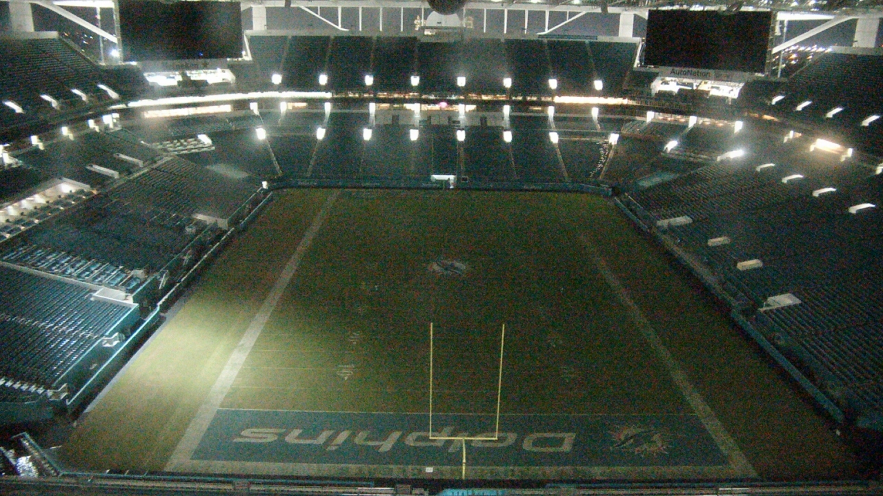 Thumbnail for current weather camera view from Hard Rock Stadium (east lot) in Miami Gardens, Florida