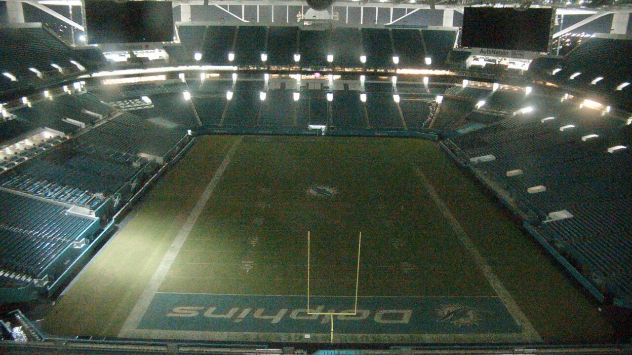 Thumbnail for current weather camera view from Hard Rock Stadium (east lot) in Miami Gardens, Florida