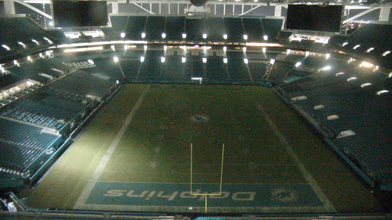 Thumbnail for current weather camera view from Hard Rock Stadium (east lot) in Miami Gardens, Florida