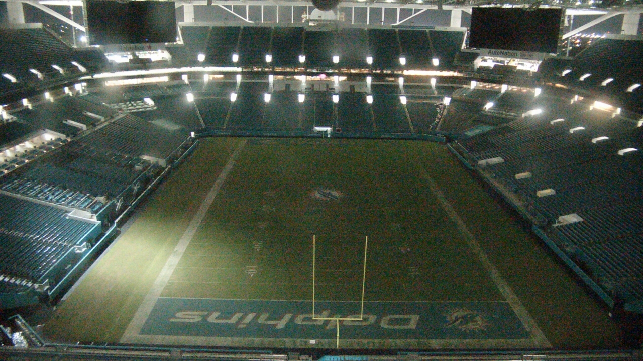 Thumbnail for current weather camera view from Hard Rock Stadium (east lot) in Miami Gardens, Florida