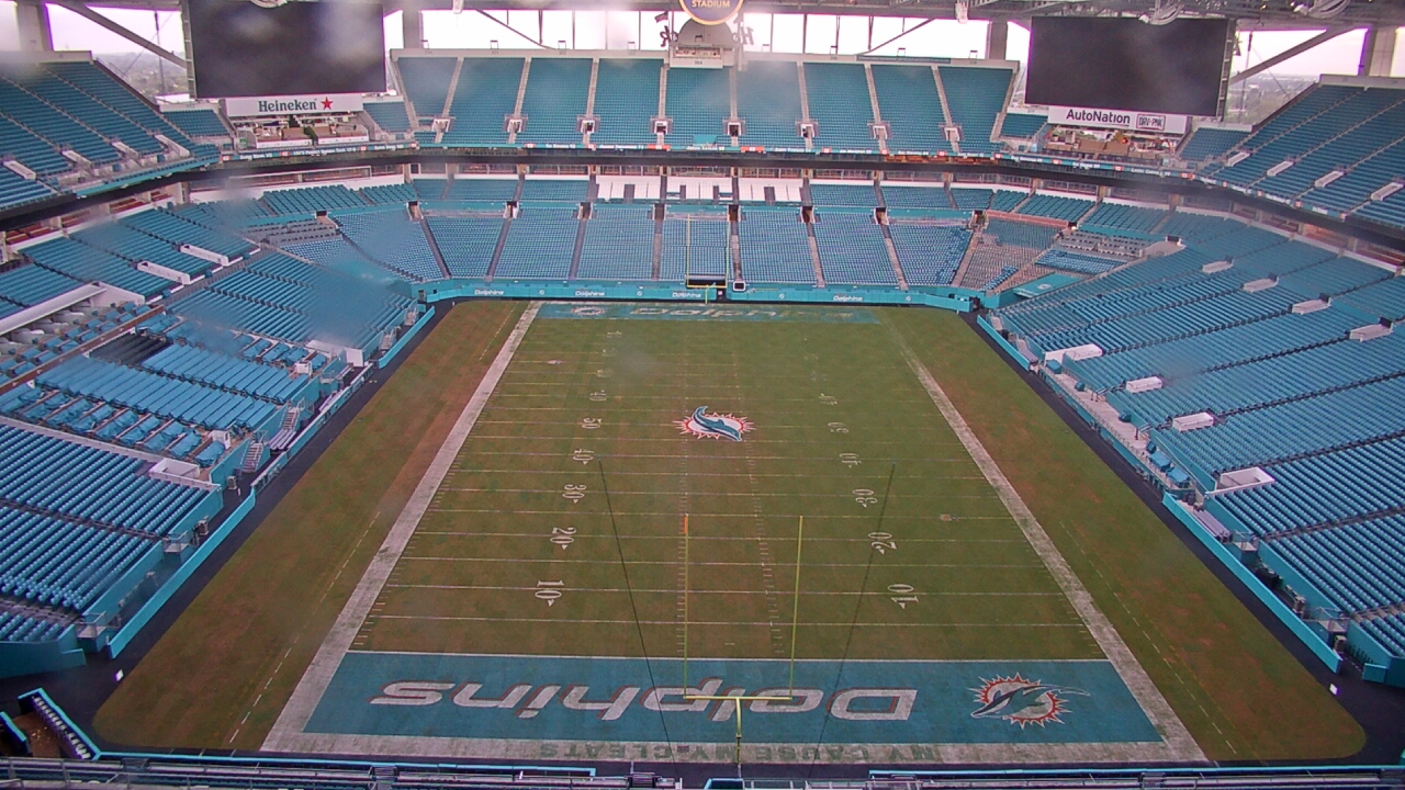 Thumbnail for current weather camera view from Hard Rock Stadium (east lot) in Miami Gardens, Florida