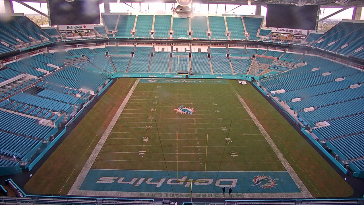 Thumbnail for current weather camera view from Hard Rock Stadium (east lot) in Miami Gardens, Florida