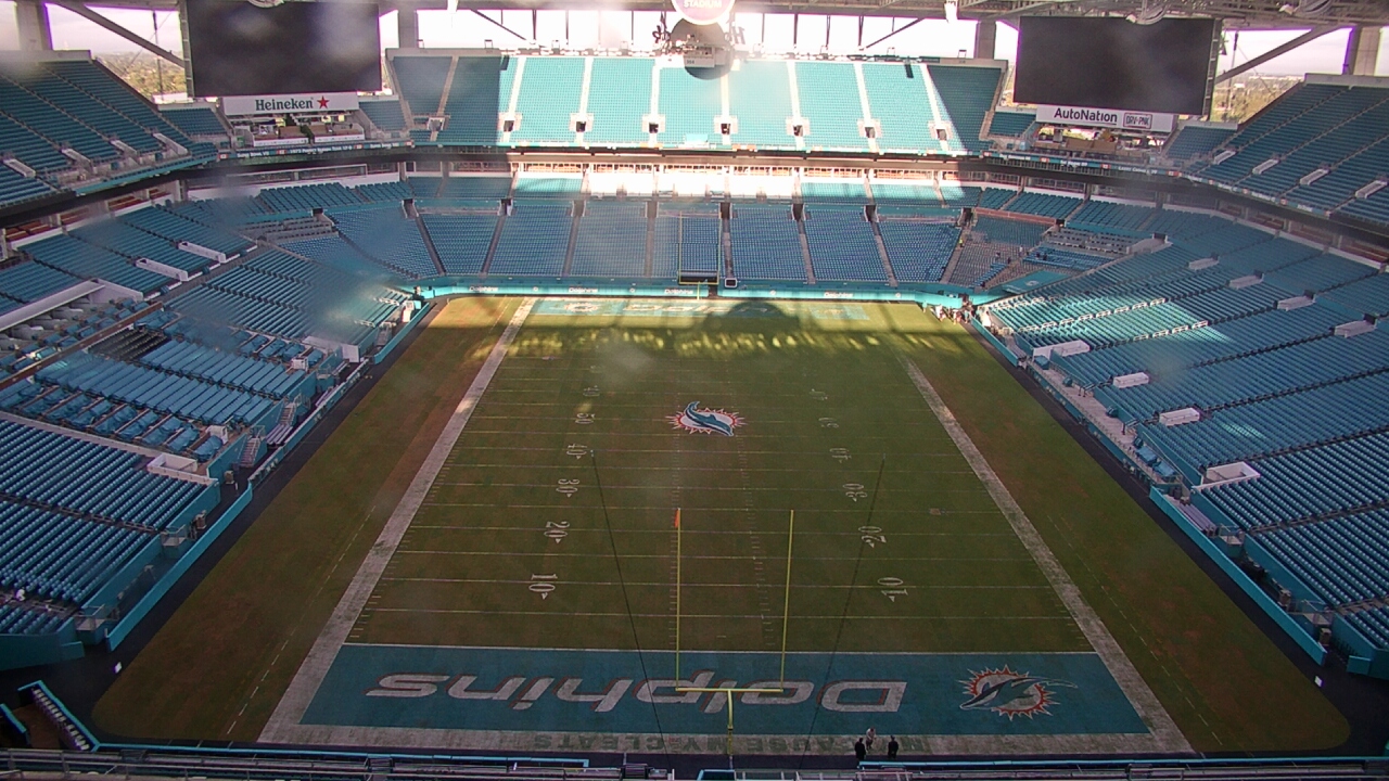 Thumbnail for current weather camera view from Hard Rock Stadium (east lot) in Miami Gardens, Florida