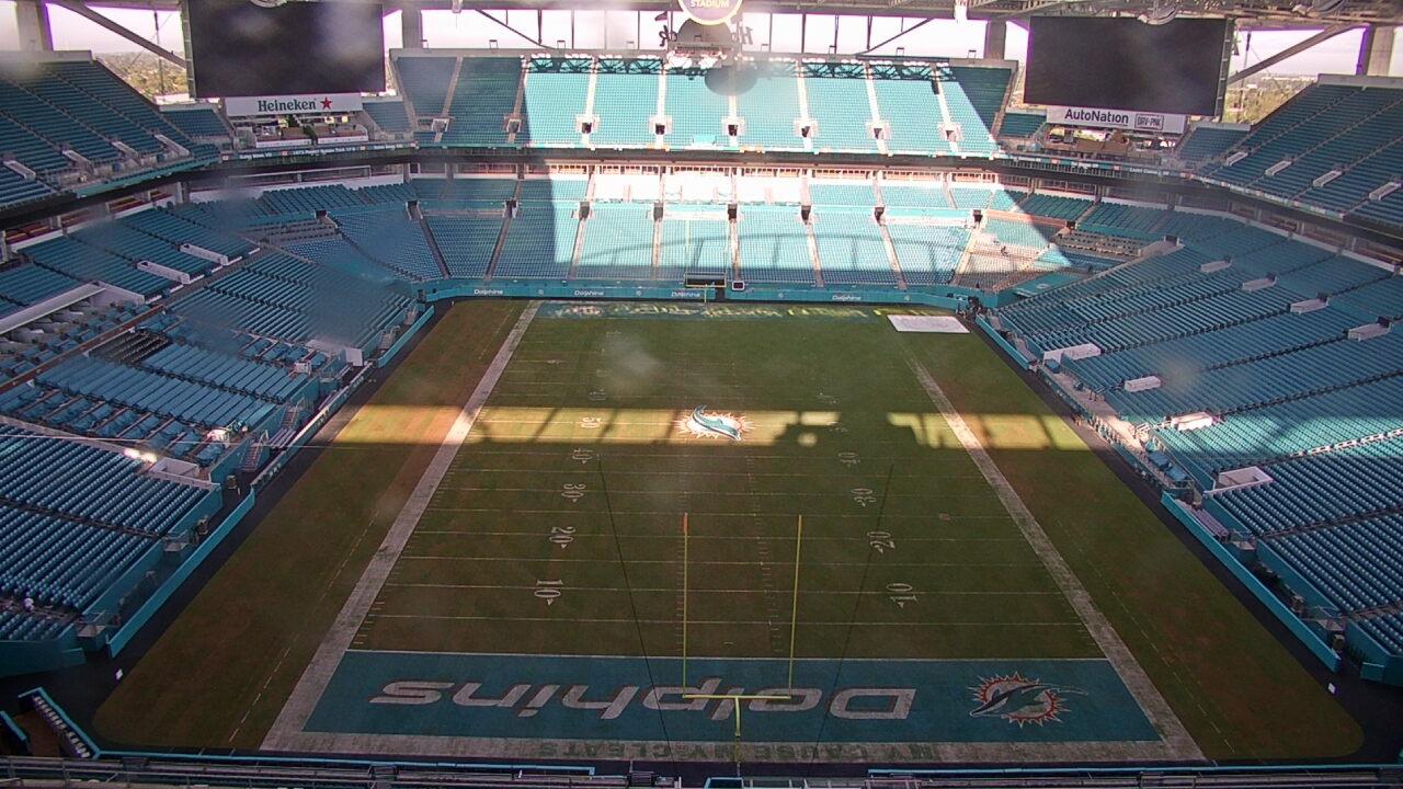 Thumbnail for current weather camera view from Hard Rock Stadium (east lot) in Miami Gardens, Florida