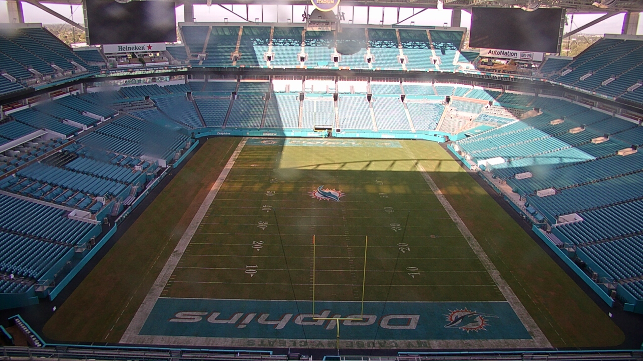 Thumbnail for current weather camera view from Hard Rock Stadium (east lot) in Miami Gardens, Florida