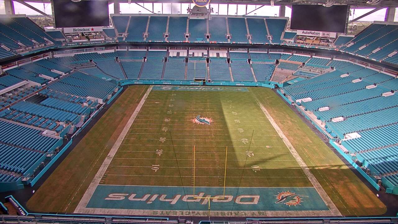 Thumbnail for current weather camera view from Hard Rock Stadium (east lot) in Miami Gardens, Florida