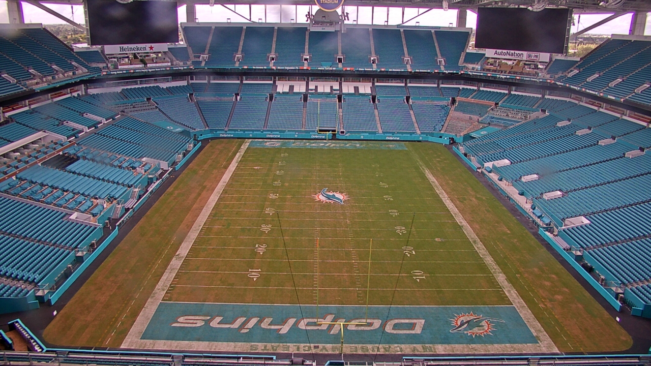 Thumbnail for current weather camera view from Hard Rock Stadium (east lot) in Miami Gardens, Florida