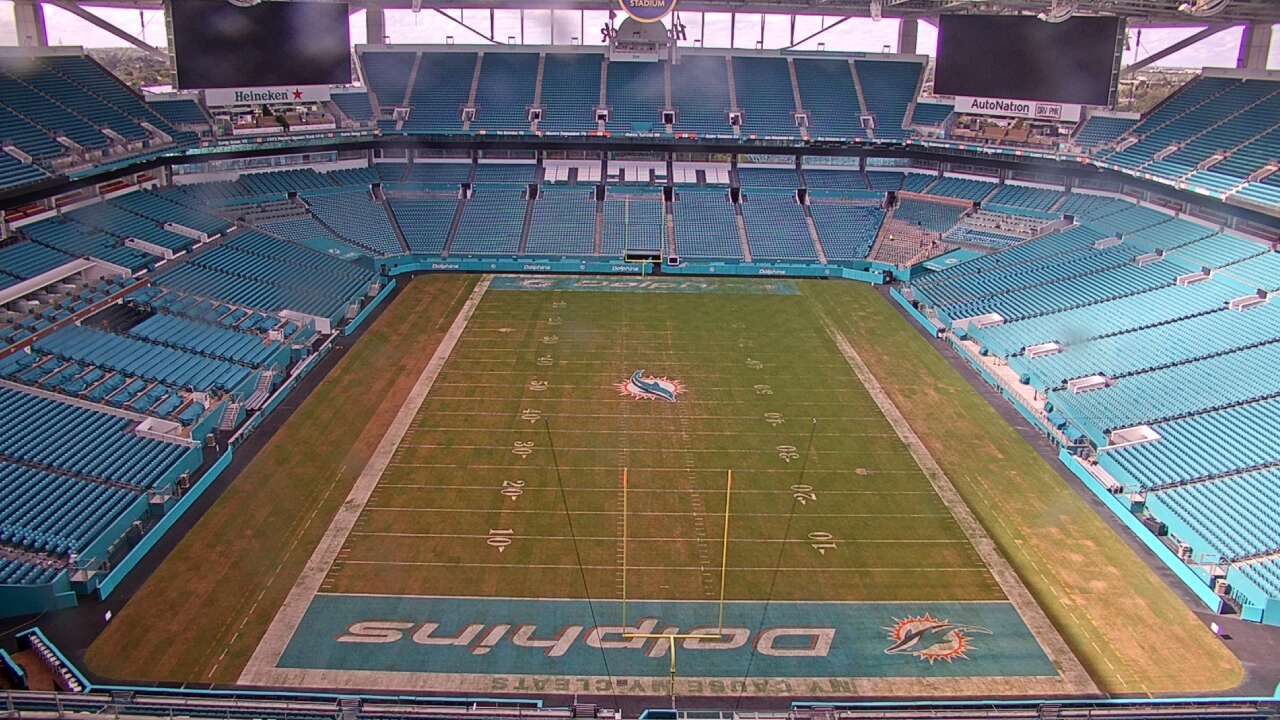 Thumbnail for current weather camera view from Hard Rock Stadium (east lot) in Miami Gardens, Florida