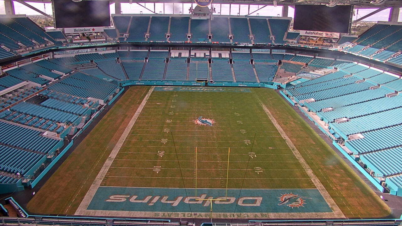 Thumbnail for current weather camera view from Hard Rock Stadium (east lot) in Miami Gardens, Florida