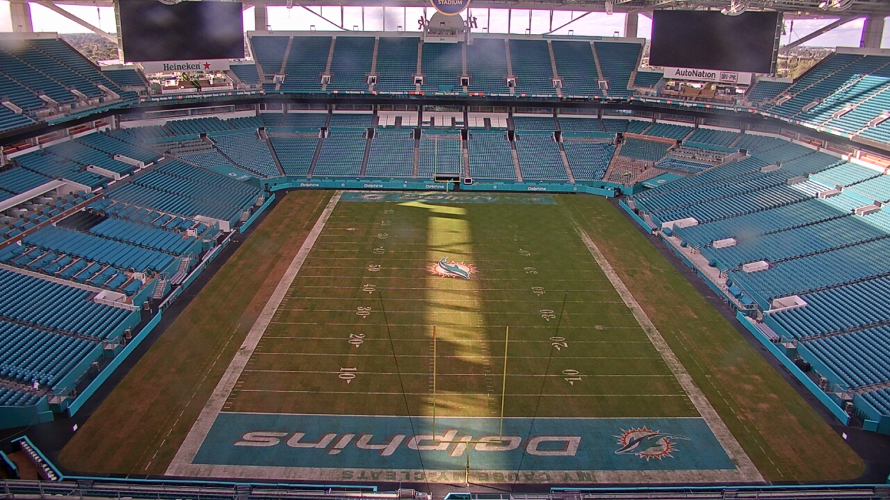 Thumbnail for current weather camera view from Hard Rock Stadium (east lot) in Miami Gardens, Florida